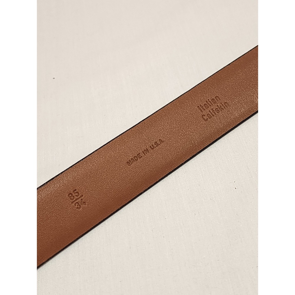 Allen Edmonds Mens Brown Italian Calfskin Perforated Leather Belt 34 85 36506 - Picture 3 of 8
